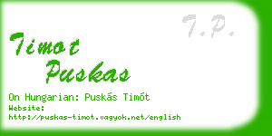 timot puskas business card